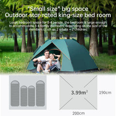 Quick Deploy 4 Person Outdoor Camping Family Tent