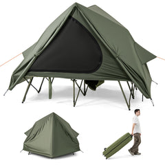 Foldable 2 Person Camping Cot Tent with Wheeled Bag