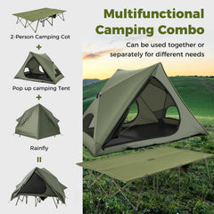 Foldable 2 Person Camping Cot Tent with Wheeled Bag