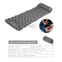 Inflatable Camping Sleeping Pad with Pillow for Hiking