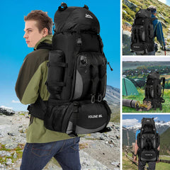 90L Waterproof Mountaineering Hiking Camping Travel Backpack Bag