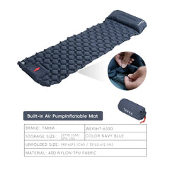Inflatable Camping Sleeping Pad with Pillow for Hiking