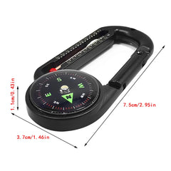 Mini Compass Carabiner Hiking Camping Survival Keychain Tool
