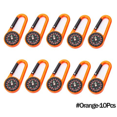 Mini Compass Carabiner Hiking Camping Survival Keychain Tool