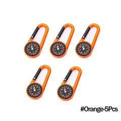 Mini Compass Carabiner Hiking Camping Survival Keychain Tool