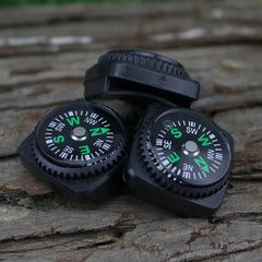Mini Button Compass Portable Hiking Camping Watch Strap