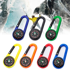 Mini Compass Carabiner Hiking Camping Survival Keychain Tool