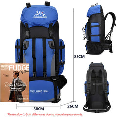90L Waterproof Mountaineering Hiking Camping Travel Backpack Bag
