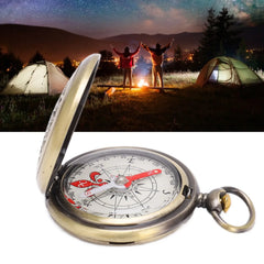 Brass Pocket Compass — Portable Camping & Hiking Navigation Keychain
