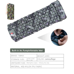 Inflatable Camping Sleeping Pad with Pillow for Hiking