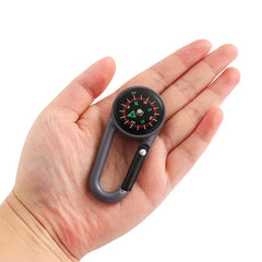 Mini Compass Carabiner Hiking Camping Survival Keychain Tool